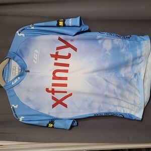 Louis Garneau Unisex Cycling Shirt 3/4 Zip Back Pouches Sz Mens M/Womens XL EUC